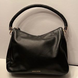 Cole Haan black leather shoulder handbag